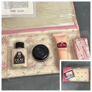 Vintage New Unused Olay Oil of Olay Night of OIay Cleanser Cosmetic Bag 1986 Set